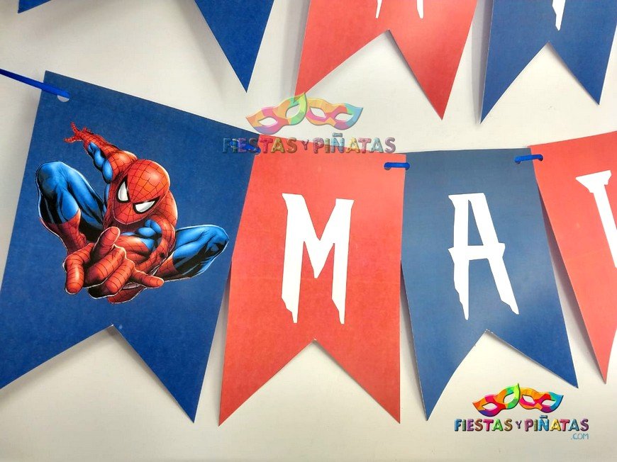 FESTÓN PERSONALIZADO SPIDERMAN - HOMBRE ARAÑA FELIZ CUMPLEAÑOS CON NOMBRE  PARA NIÑOS - Fiestas y Piñatas Bogotá ✓ - Piñatería Online